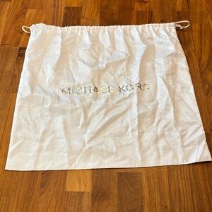 Michael Kors White Drawstring Dust Bag with Metallic Logo